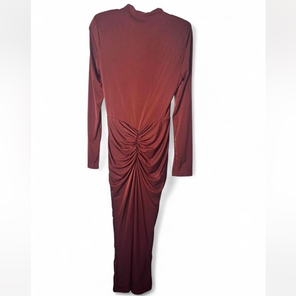 SHEIN Brown Long Sleeve Dress with Twist Detail - Picture 4 of 5